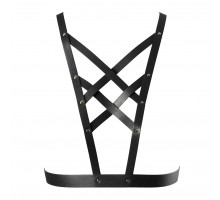Портупея з екошкіри Bijoux Indiscrets Maze – Cross Cleavage Harness Black