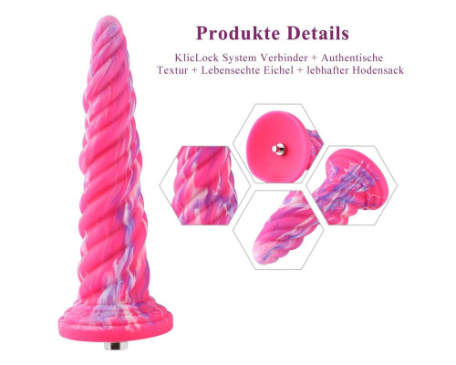 Фантазійний фалоімітатор 10.12″ для секс-машин Hismith Silicone Dildo rose Monster Series