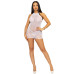 Leg Avenue Rhinestone halter mini dress OS White