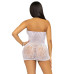 Leg Avenue Rhinestone halter mini dress OS White