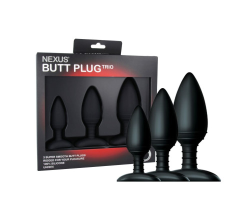 Набір анальних пробок Nexus Butt Plug Trio, макс. діаметр 3 см - 4 см - 5 см