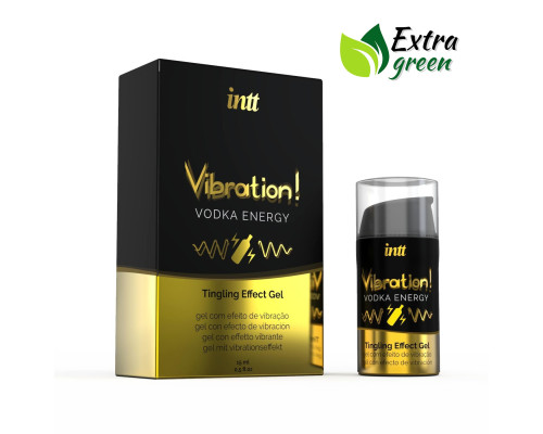 Рідкий вібратор Intt Vibration Vodka (15 мл) EXTRA GREEN, дуже смачний, діє до 30 хвилин