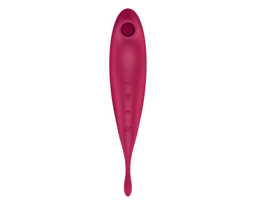 Смарт-вібратор для клітора з вакуумною стимуляцією Satisfyer Twirling Pro+ dark red