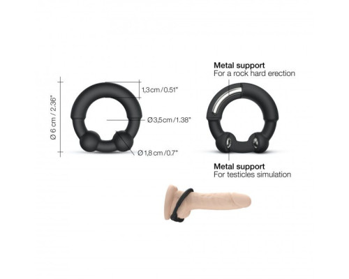 Эрекционное кольцо с металлическими вставками Dorcel STRONGER RING