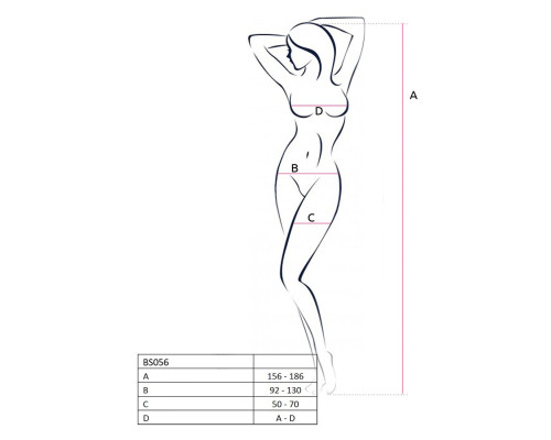 Бодістокінг Passion BS056 red, комбінезон, імітація панчох
