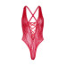 Leg Avenue Floral lace thong teddy OS Red