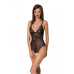 Боді з ажурним декором та відкритим кроком Ursula Body black L/XL — Passion