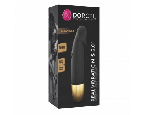 Вібратор Dorcel Real Vibration S Gold 2.0, діаметр 3,7см, перезаряджається, для точки G, водостійкий