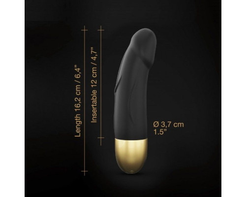 Вібратор Dorcel Real Vibration S Gold 2.0, діаметр 3,7см, перезаряджається, для точки G, водостійкий