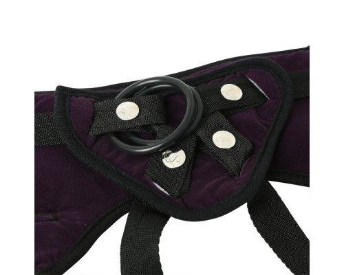 Трусы для страпона Sportsheets - Lush Strap On Purple, широкий бархатистый пояс, очень комфортные