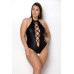 Боді з еко-шкіри з імітацією шнурівки та відкритим доступом Nancy Body black 4XL/5XL - Passion