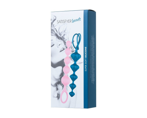 Набор анальных бус Satisfyer Beads Colored, силикон , макс. диаметр 3,3см и 3,5см