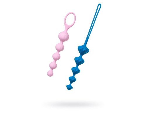 Набор анальных бус Satisfyer Beads Colored, силикон , макс. диаметр 3,3см и 3,5см