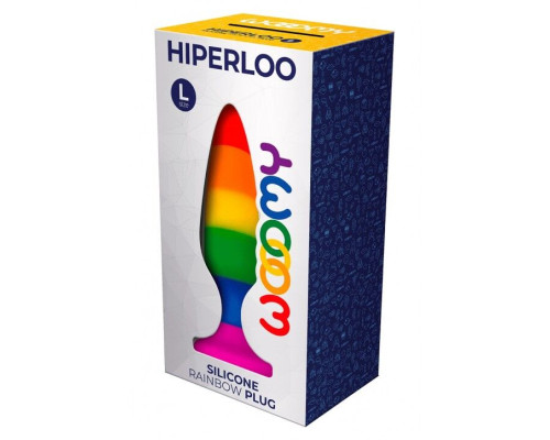 Анальна пробка Wooomy Hiperloo Silicone Rainbow Plug L