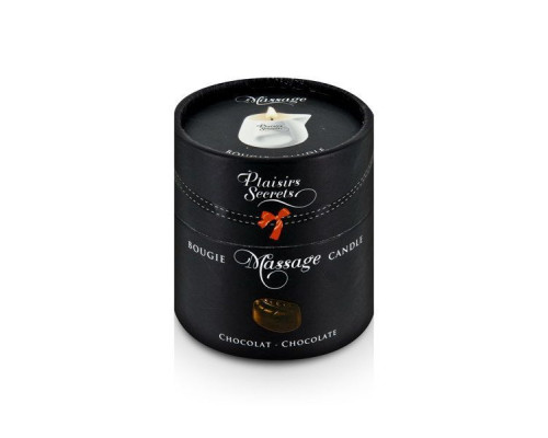 Масажна свічка Plaisirs Secrets Chocolate (80 мл) подарункова упаковка, керамічний посуд