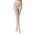 Еротичні колготки-бодістокінг Passion S015 white, імітація панчох у сіточку та трусиків з доступом