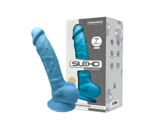 Блакитний фалоімітатор Silexd Johnny Blue 17,5 см