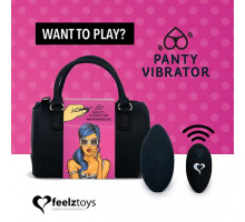 Вібратор в трусики FeelzToys Panty Vibrator Black з пультом дистанційного керування, 6 режимів 
