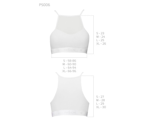 Спортивний топ з прозорою вставкою Passion PS006 TOP white, size L