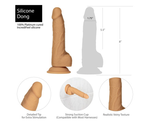 Фалоімітатор ADDICTION 8" Dual Density Silicone Dildo Caramel (20,3 см)