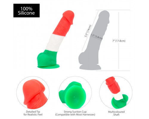 Кольоровий фалоімітатор ADDICTION - LEONARDO - 7 "- 3 COLOURS, 17,8 см