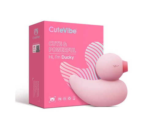 Вакуумний вібратор-качечка CuteVibe Ducky Pink