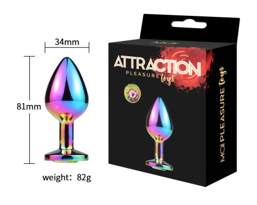 Металева анальна пробка MAI Attraction Toys №73 RAINBOW