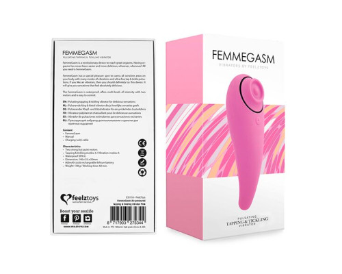 Пульсатор для клітора плюс вібратор FeelzToys - FemmeGasm Tapping & Tickling Vibrator Pink