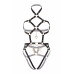 Leg Avenue Heart ring harness teddy Black M