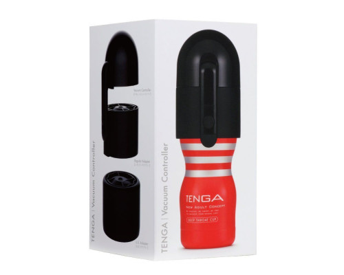 Вакуумна насадка Tenga Vacuum Controller з мастурбатором US Deep Throat Cup, єдиний, що смокче