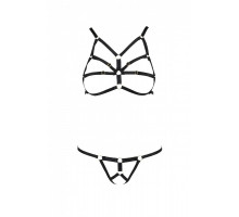 Комплект білизни зі стреп ARMANDA SET black S/M - Passion Exclusive
