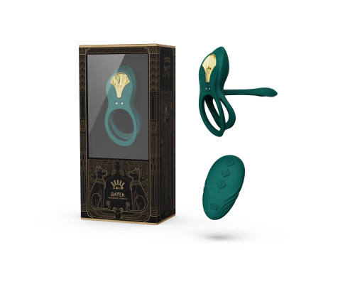 Ерекційне смарт-віброкільце з пультом д/к Zalo BAYEK Turquoise Green