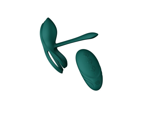 Ерекційне смарт-віброкільце з пультом д/к Zalo BAYEK Turquoise Green