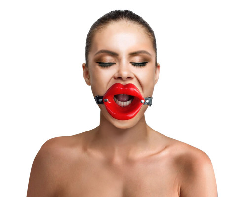 Кляп розширювач в формі губ Art of Sex - Gag Lips, натуральна шкіра