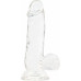 Прозорий фалоімітатор ADDICTION - Clear Dildo with Balls 6″, віброкуля в подарунок