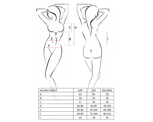 Корсет під шкіру ASUNA CORSET black L/XL Passion