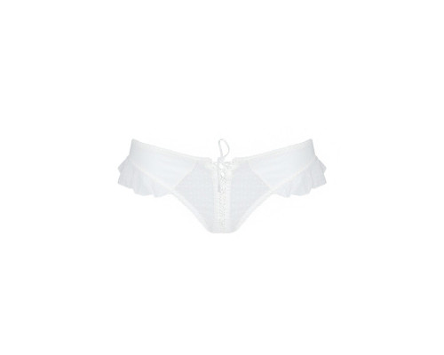 Трусики в горошок, з рюшами та шнурівкою Fatin Thong white S/M - Passion