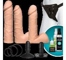 Набір для страпону Doc Johnson Vac-U-Lock Dual Density UltraSKYN Set, діаметр 3х4,5см
