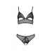 Комплект: бралет з ажурним ліфом та відкритими трусиками Christa Set with Open Bra black XXL/XXXL —