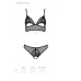 Комплект: бралет з ажурним ліфом та відкритими трусиками Christa Set with Open Bra black XXL/XXXL —