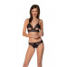 Комплект: бралет з ажурним ліфом та відкритими трусиками Christa Set with Open Bra black XXL/XXXL —