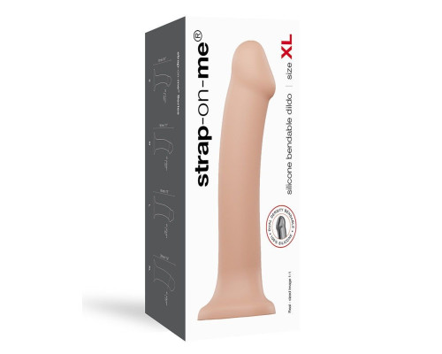 Насадка для страпона Strap-On-Me Dual Density Dildo Flesh XL, диаметр 4,5см, двухслойная, гибкая