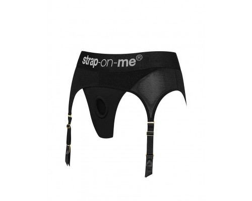 Трусы для страпона с подвязками для чулок Strap-On-Me REBEL HARNESS - XL