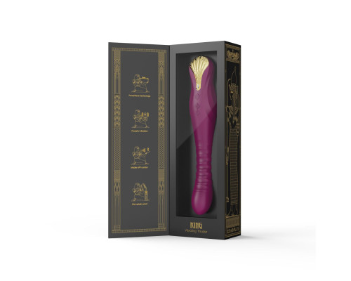 Смарт-вібратор-пульсатор Zalo — King Velvet Purple, кристал Swarovski