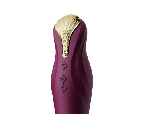 Смарт-вібратор-пульсатор Zalo — King Velvet Purple, кристал Swarovski