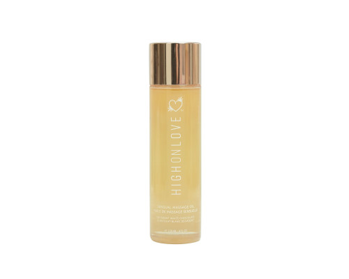 Масажна олія HighOnLove Massage Oil - Decadent White Chocolate (120 мл) з маслом насіння конопель