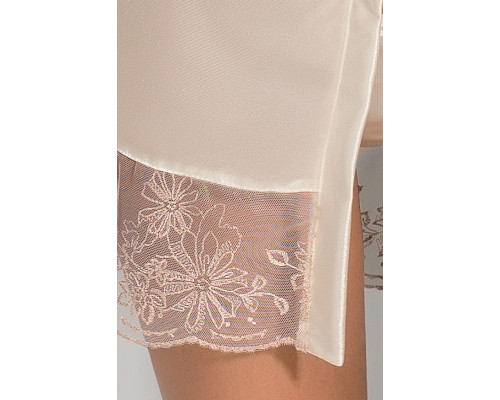 Пеньюар LOTUS PEIGNOIR cream S/M - Passion Exclusive, трусики
