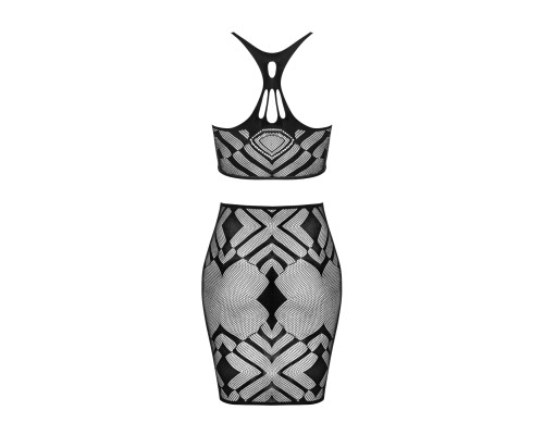 Эротичный полупрозрачный комплект Obsessive K101 top & skirt S/M/L, топ, юбка