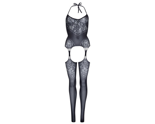 Leg Avenue Jacquard net bodystocking OS Black