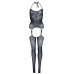 Leg Avenue Jacquard net bodystocking OS Black
